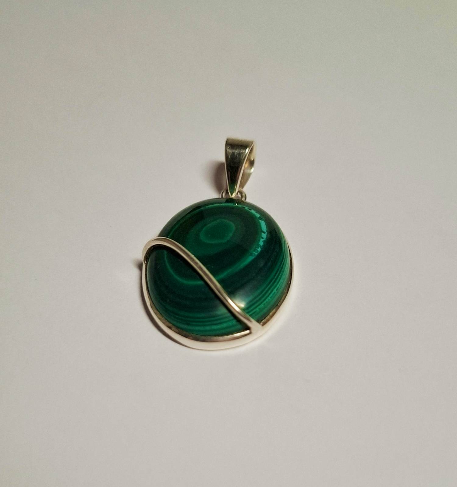 Nieuwe zilveren hanger met malachiet kopen? Bied vanaf 60!