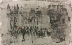 Niet of onleesbaar gesigneerd - Aqaurel, Abstracte compositie - Ingelijst kopen? Bied vanaf 1!