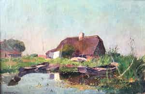 Gerbrand Frederik van Schagen - A7739 - Pramen langs de vaart verkocht voor € 250!