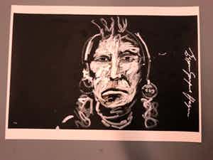 Espen Hagen - zeefdruk, Titel Indian Chief Black verkocht voor € 70!