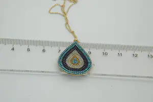 14- Fijn 14 Krt gouden collier met Nazar Amulet hanger. kopen? Bied vanaf 235!