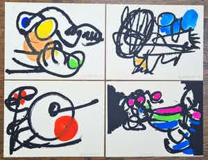 Ernst Vijlbrief - spel en nederlaag – 4 ingekleurde zeefdrukken verkocht voor € 150!