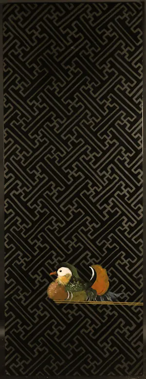 Niet of onleesbaar gesigneerd - Vier beschilderde decoratieve Chinese (lak)wandpanelen kopen? Bied vanaf 1!