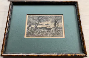 Oskar Paul Matthes - Zicht op de plas met molens kopen? Bied vanaf 45!