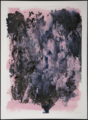 AcheterWim de Bruin - Gemengde techniek op papier, Abstracte vorm van een boom (Zeer groot)? Enchérissez de 50!
