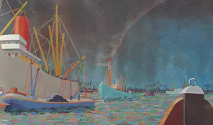 Cornelis Witters - Bedrijvigheid in de Rotterdamse haven kaufen? Bieten Sie von 150!