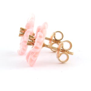 18k rosé gouden oorknoppen met roze agaath en diamant 0.08 ct - G/H - VS/SI kopen? Bied vanaf 160!