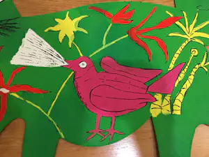 Corneille - Chat vert avec Oiseau metal sculpture kopen? Bied vanaf 590!