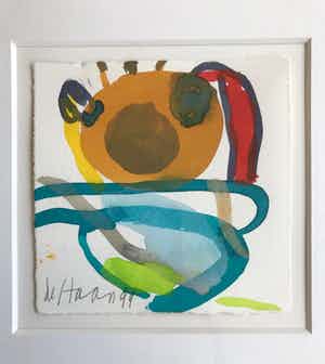 Jurjen de Haan - - Aquarel - abstract - 1999- ingelijst verkocht voor € 80!