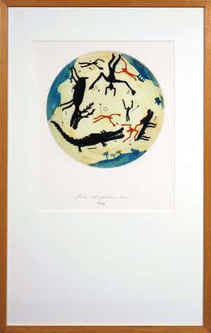 Raymond Waydelich - Kleurenets, Rive Cochon - Ingelijst verkocht voor € 60!