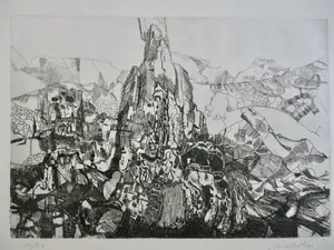 Niet of onleesbaar gesigneerd - 11 etsen div. kunstenaars oa Lehmann Cabell Harris Kirchgaesser kopen? Bied vanaf 1!