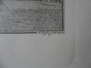 Abraham Delfos - 2 Gravure van Leiden, Academie en zicht op 's Graavensteen en gevangenhuis kopen? Bied vanaf 25!