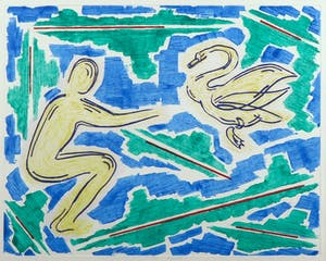 Herman Geerdink - Droge naald kleurenets, Zonder titel - Ingelijst kopen? Bied vanaf 1!