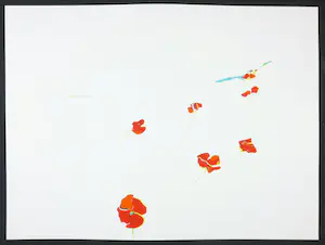 Hans Coumans - Zeefdruk op glossy-papier, Bloemenveld kopen? Bied vanaf 35!