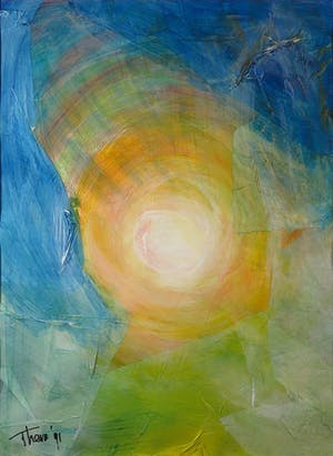 Niet of onleesbaar gesigneerd - Gemengde techniek op papier, Zonder titel - Ingelijst (Groot) kopen? Bied vanaf 1!