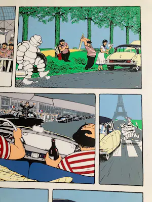 Cees Heuvel - Ingelijste zeefdruk , Citroën DS , Cartoon – Lijst, 101 x 71 cm. kopen? Bied vanaf 70!