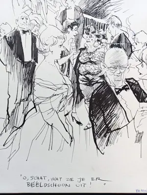 AcheterPeter van Straaten - O, schat, wat zie je er beeldschoon uit !, originele gesigneerde tekening? Enchérissez de 375!