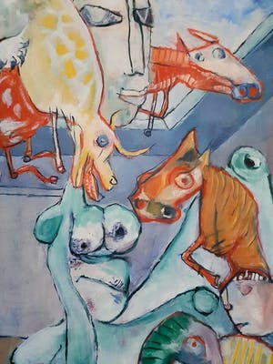 Niet of onleesbaar gesigneerd - Familie met dieren kopen? Bied vanaf 1!