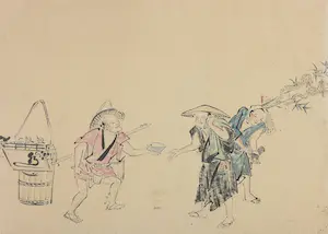 Niet of onleesbaar gesigneerd - Japanse inkttekening, ca. 1850/1870, "Fuzoku-zu" kaufen? Bieten Sie von 1!