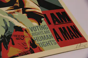 Shepard Fairey - VOTING RIGHTS ARE HUMAN RIGHTS SIGNED OFFSET LITHOGRAPH kaufen? Bieten Sie von 1!