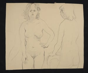 Jan Sluijters (jr.) - Tekening, Meerdere naakten (Aan beide kanten tekeningen) kopen? Bied vanaf 40!