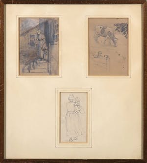 Jacobus Frederik Sterre de Jong - Potloodtekening, Drie tekeningen - Ingelijst kopen? Bied vanaf 1!