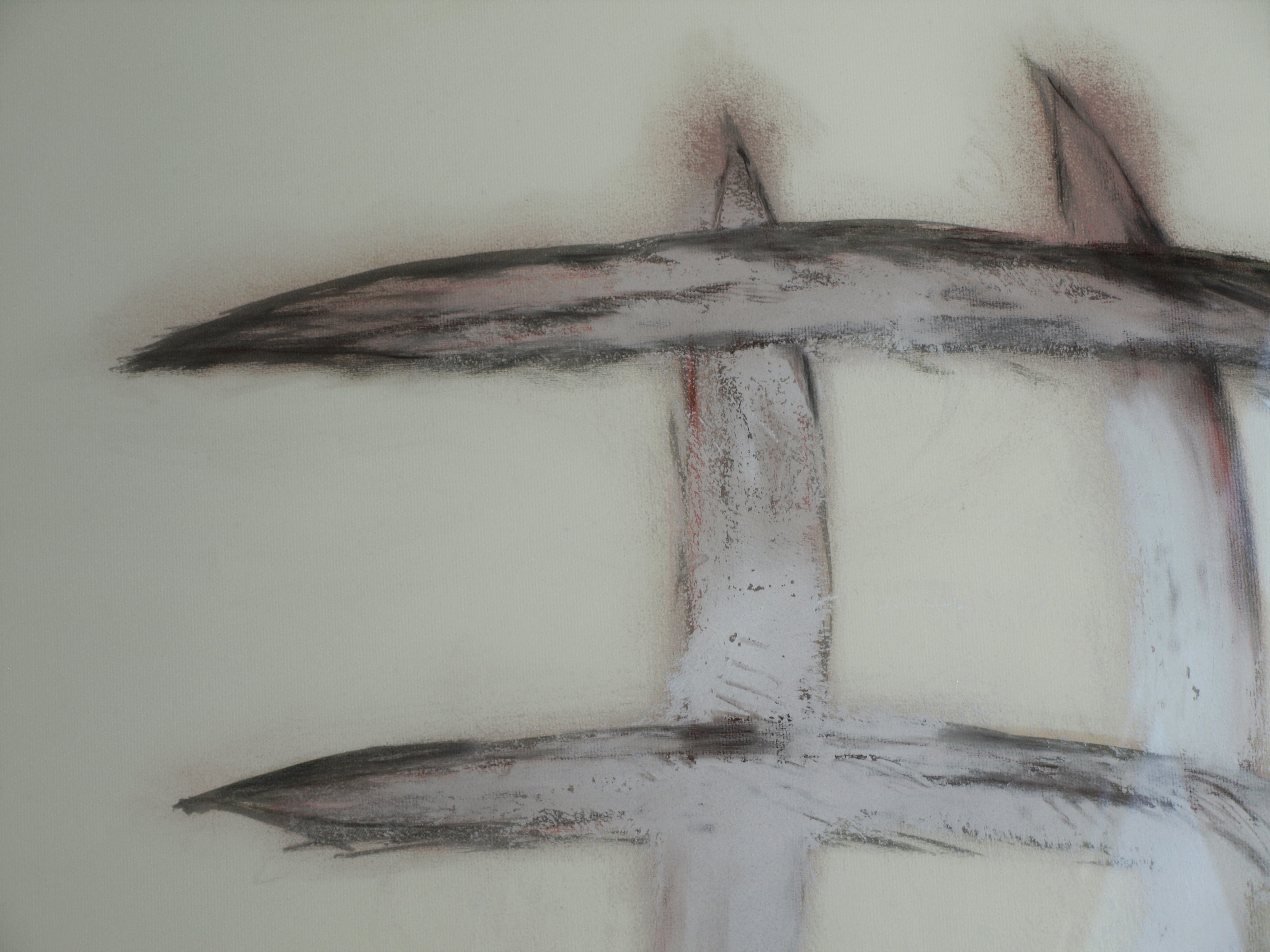 Niet of onleesbaar gesigneerd - Pastel , Abstracte compositie – 72 x 102 cm - 1985  kopen? Bied vanaf 1!