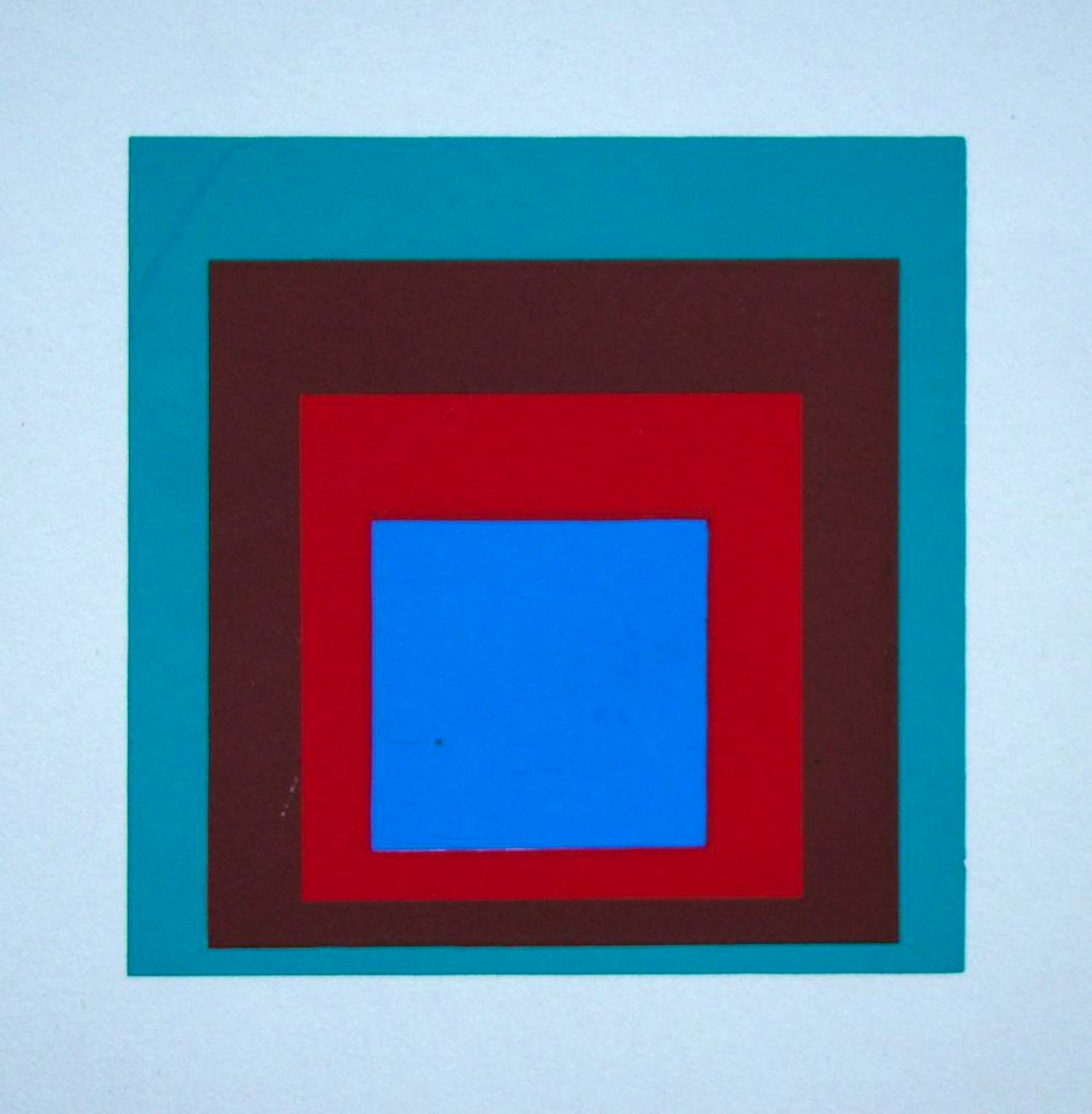 Josef Albers - Homage to the Square - Protected Blue - Miniatuur zeefdruk in 4 kleuren - 1968 kopen? Bied vanaf 50!