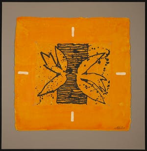 Richart Maire - Gemengde techniek op papier, Deux oiseaux kopen? Bied vanaf 50!