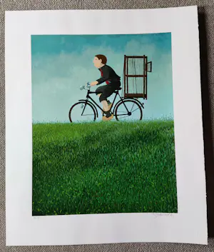 Dolf Zwerver - Fietser met vogelkooi kopen? Bied vanaf 200!