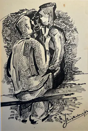 Jan Sleeboom - Pentekening & Aquarel kopen? Bied vanaf 30!