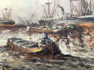 Wim Bos - Bedrijvigheid in de haven van Rotterdam kopen? Bied vanaf 200!