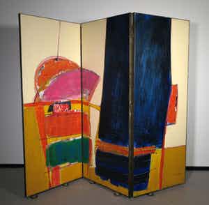 Arty Grimm - Olieverf op doek, Kamerscherm aan weerszijde beschilderd (Zeer groot) verkocht voor € 1!
