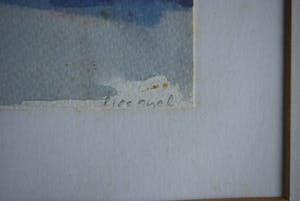 Lies Snel - ingelijste gouache: Amorgos (Griekenland), uitzicht in de namiddag - kopen? Bied vanaf 50!