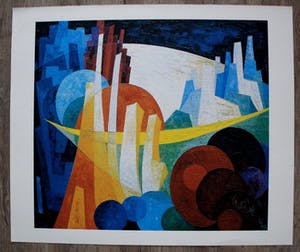 Frits Vogel - Zeefdruk: Geometrische compositie (laatste exemplaar!) kopen? Bied vanaf 40!