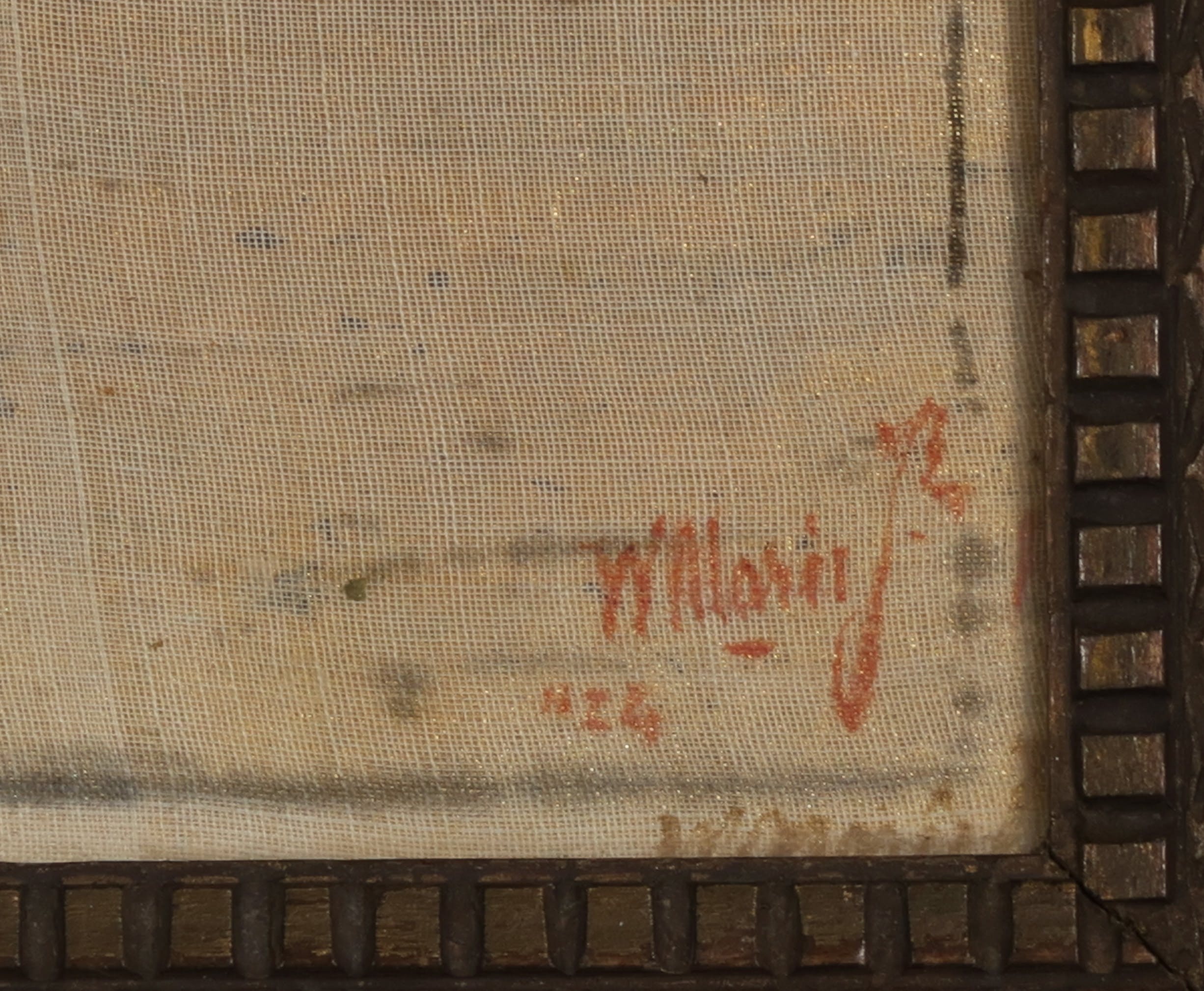 Willem Matthijs Maris - Druk op textiel over goudenkleurige ondergrond, Meisje in zee - Ingelijst kopen? Bied vanaf 35!