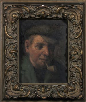 Jan Theuns - Olieverf op paneel, Man met pijp - Ingelijst kopen? Bied vanaf 100!