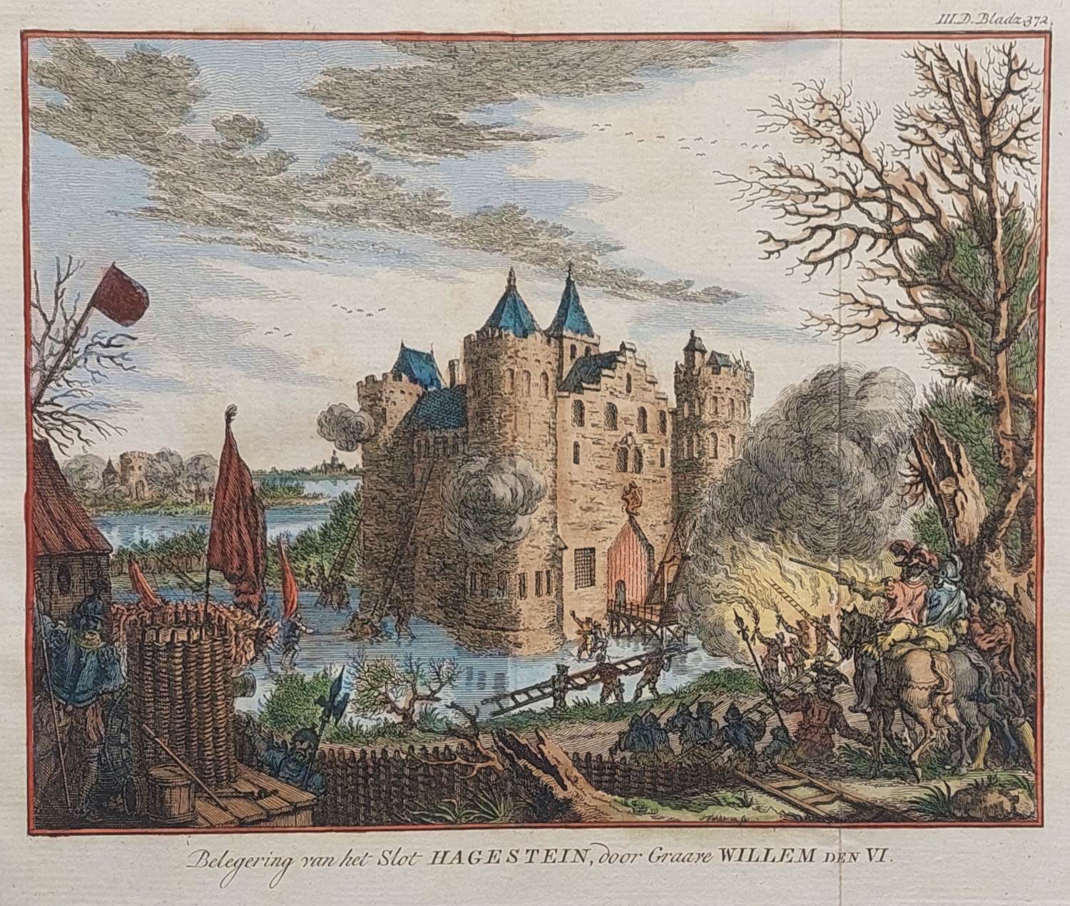 Simon Fokke - Slot Hagestein Utrecht Vijfheerenlanden Oude Gravure 1770 kopen? Bied vanaf 35!
