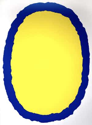 Bram Bogart - kleurenlitho - 'Geel/blauw' - 1978 (Prent 190) serie 11C ( LUXE INGELIJST) verkocht voor € 500!