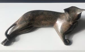 Pierre Chenet - Mooi bronzen beeld - poes - Met stempel van de fonderie Chenet kopen? Bied vanaf 185!