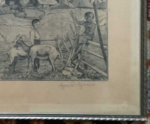 Hans Thoma - C4483-50, ets, kinderen met geitje kopen? Bied vanaf 100!