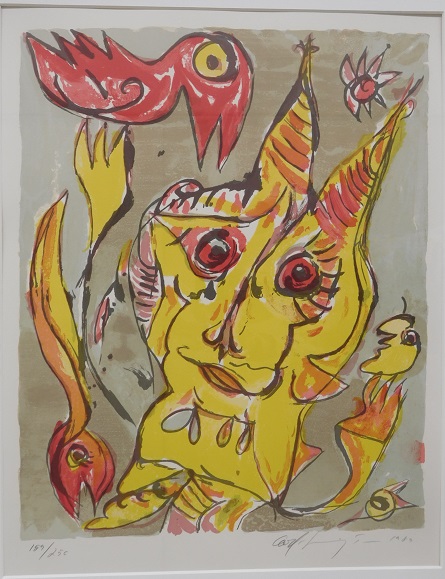 Carl-Henning Pedersen - Grote Litho "The Hill of the Elves I - 1985 - 159/250 - Ingelijst kopen? Bied vanaf 350!