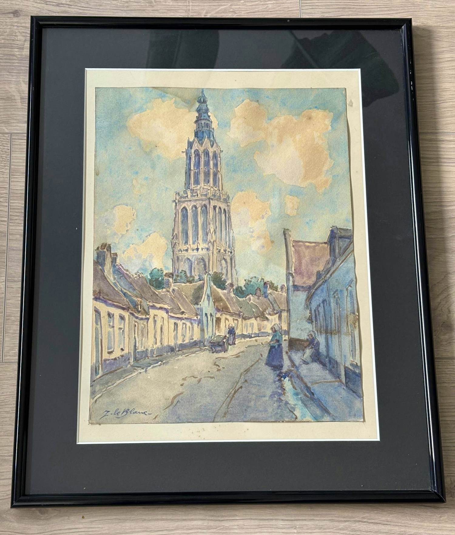 Adriaan Terhell - Zicht op Onze Lieve Vrouwetoren Amersfoort verkocht voor € 40!