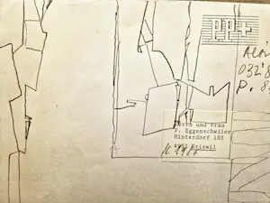 Franz Eggenschwiler - Schweiz modernistischen Kunstler - 2 Telefonzeichnungen, 1985/86, gesigneerd kopen? Bied vanaf 60!