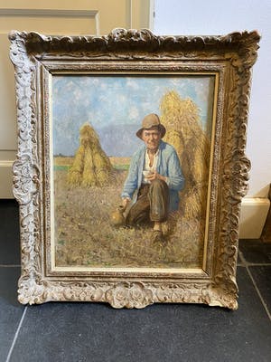 Buy Willem van Nieuwenhoven - 6026, Boer rustend in land bij korenschoven? Bid from 450!