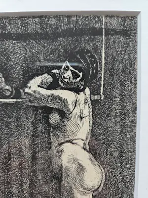 Felicien Rops - La Femme au Trapeze. 1908. Ingelijst. kopen? Bied vanaf 85!