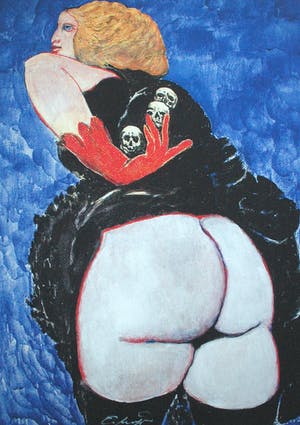 Ernst Fuchs - Kopfsammlerin -Giclee op linnen-Groot formaat- 2012 -handgesigneerd kopen? Bied vanaf 99!