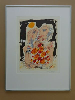 Kees Salentijn - VESTIDOS II / KLEURZEEFDRUK / 66x51cm / KADER / SIG kopen? Bied vanaf 55!