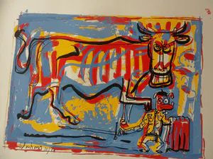 Peter Klashorst - Zeefdruk, titel. "Stierengevecht ". kopen? Bied vanaf 35!