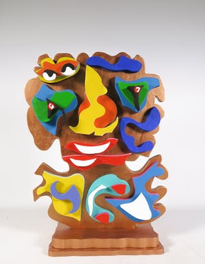 Roja Ting - Tweezijdig beschilderd houten sculptuur kopen? Bied vanaf 350!